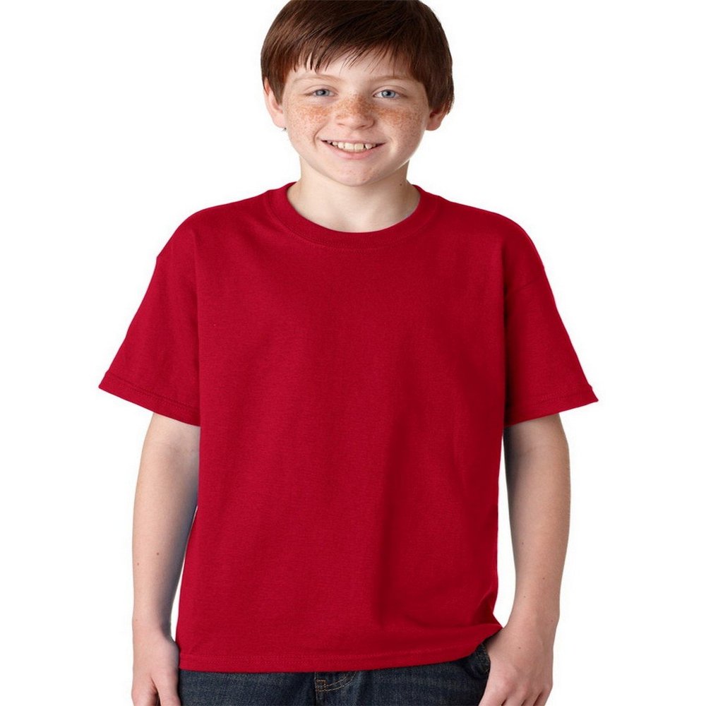 Fashion Gildan 5000B Youth 100% Cotton Tee Cardinal Medium