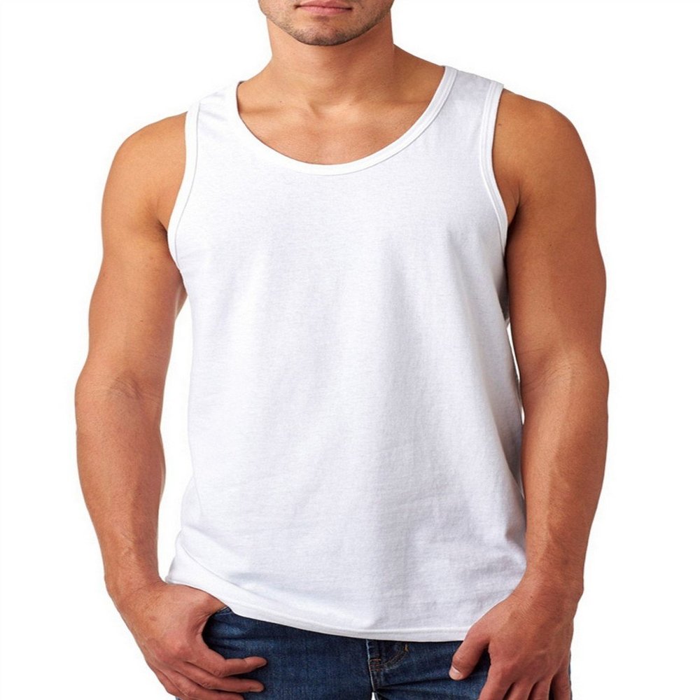 Fashion Gildan 5200 Heavy Adult Tank Top White Small