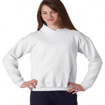 Fashion Gildan 18500B Youth Fleece Hood White Medium