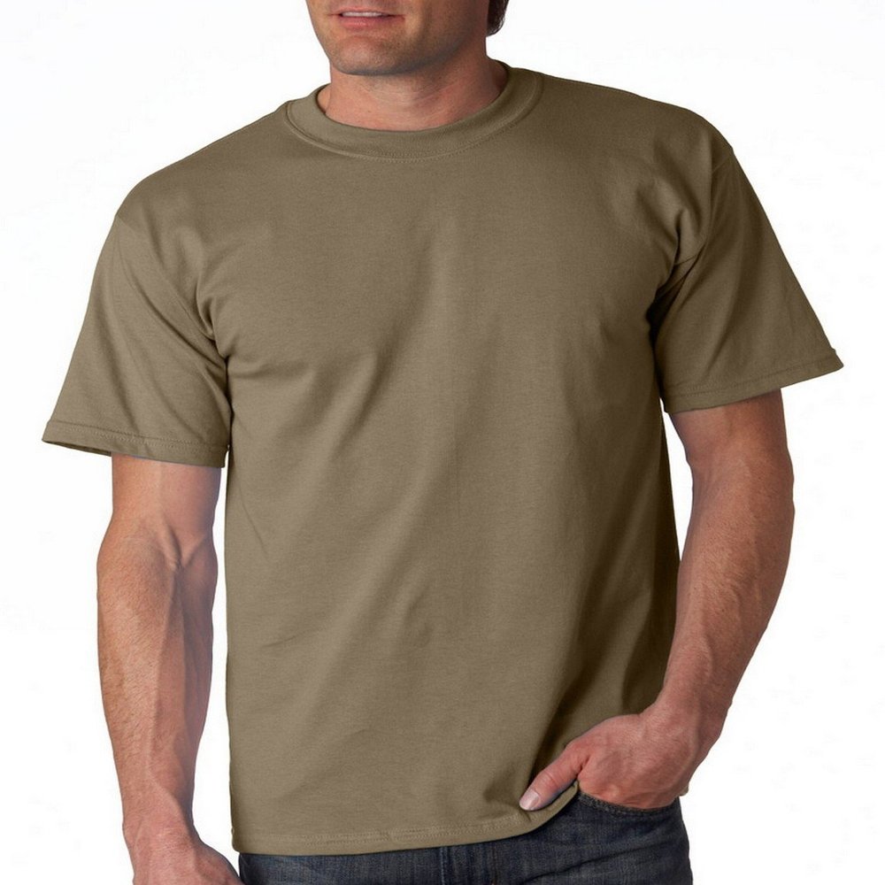 Fashion Gildan 2000 Adult Cotton T-Shirt Prairie Dust Large