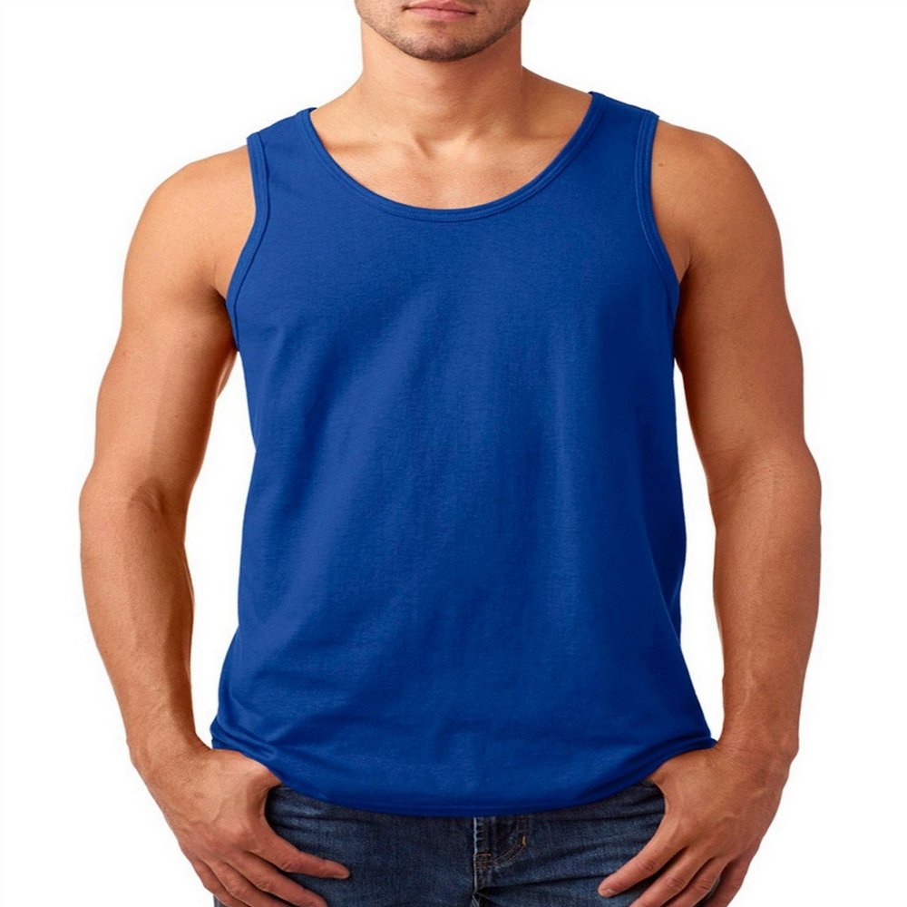 Fashion Gildan 5200 Heavy Adult Tank Top Royal XX-Large