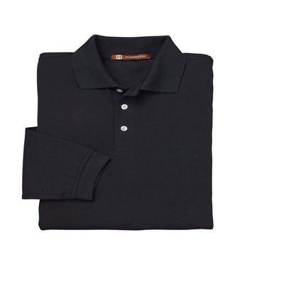 Harriton M265L Mens Easy Blend Polo Black Large