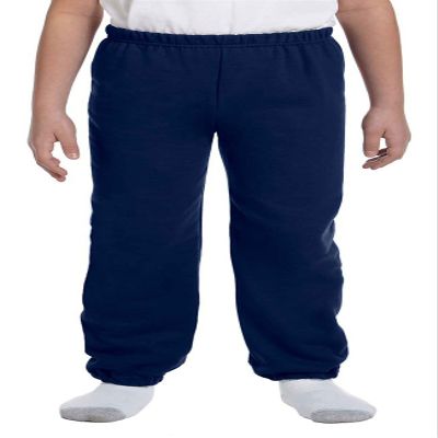 Fashion Gildan 18200B Youth Fleece Pants Navy Medium