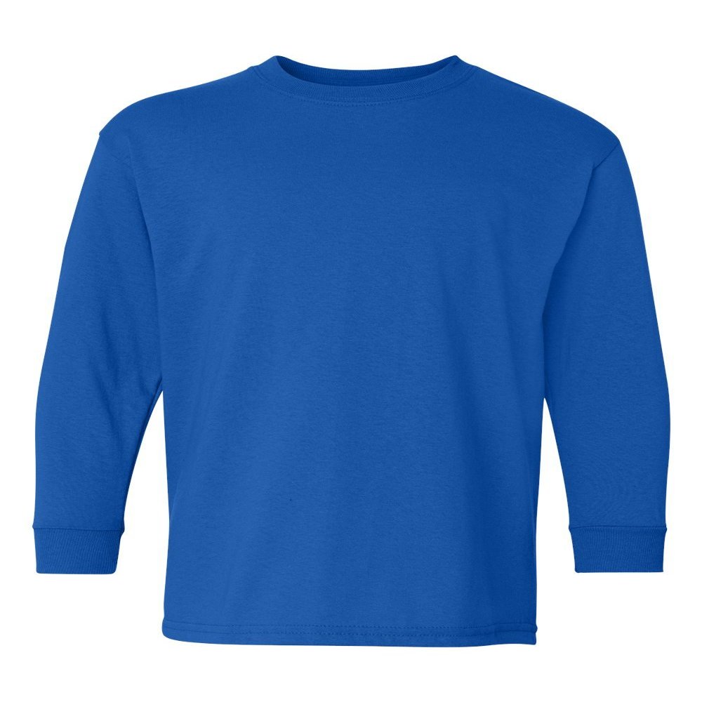 Fashion Gildan 5400B Youth 100% Cotton L Sleeve Tee Royal X-Large
