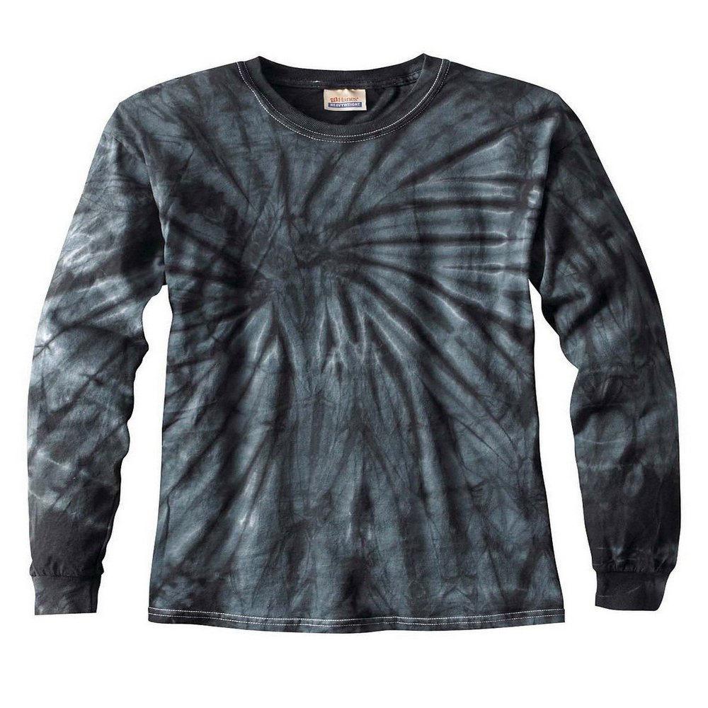 Tie-Dyed Tie-Dye CD2000 100% Cotton L-Sleeve T-Shirt Spider Black Small