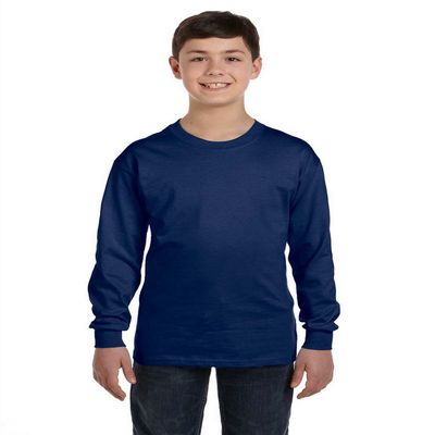 Fashion Gildan 5400B Youth 100% Cotton L Sleeve Tee Navy Small