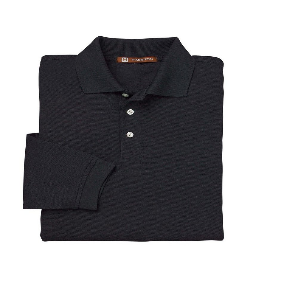 Harriton M265L Mens Easy Blend Polo Black Medium