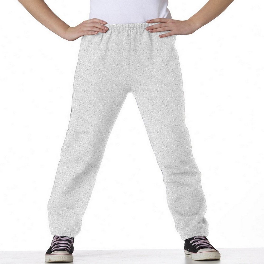 Fashion Gildan 18200B Youth Fleece Pants Sport Grey Small