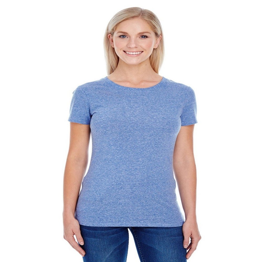 Threadfast Apparel 202A Ladies Triblend Tee Navy Triblend Small