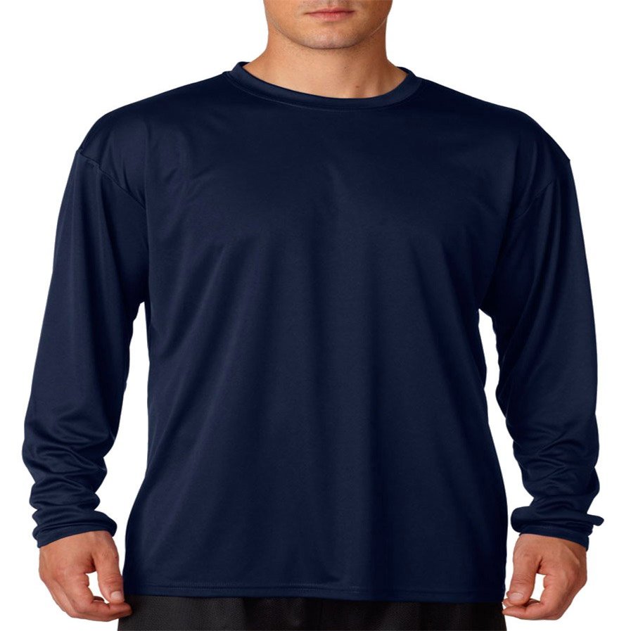 A4 N3165 Adult Cooling Performance Long Sleeve Tee Navy X-Large