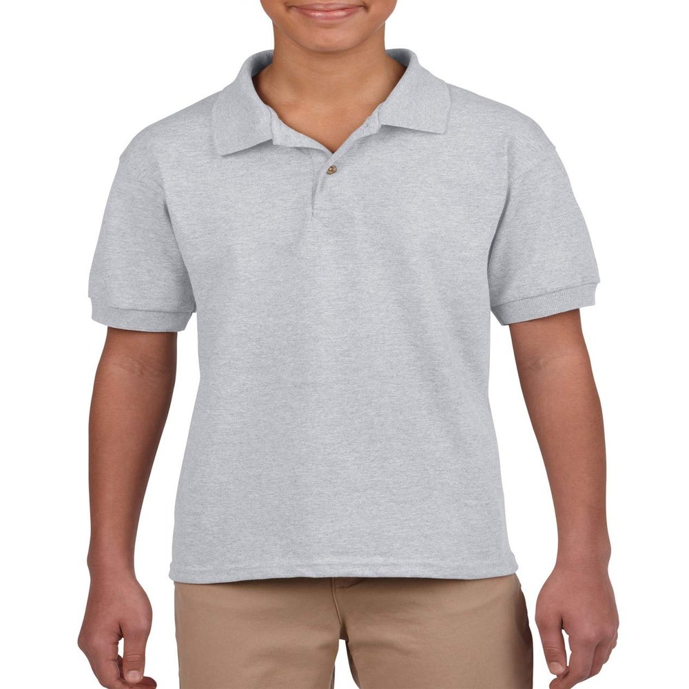 Fashion Gildan 8800B Youth Polo Sport Grey Small