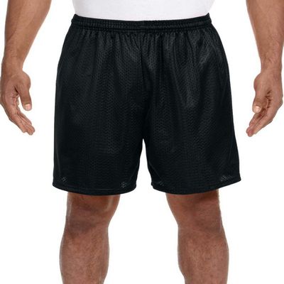 A4 N5293 Adult Tricot-Lined 7 Mesh Short Black 4X-Large