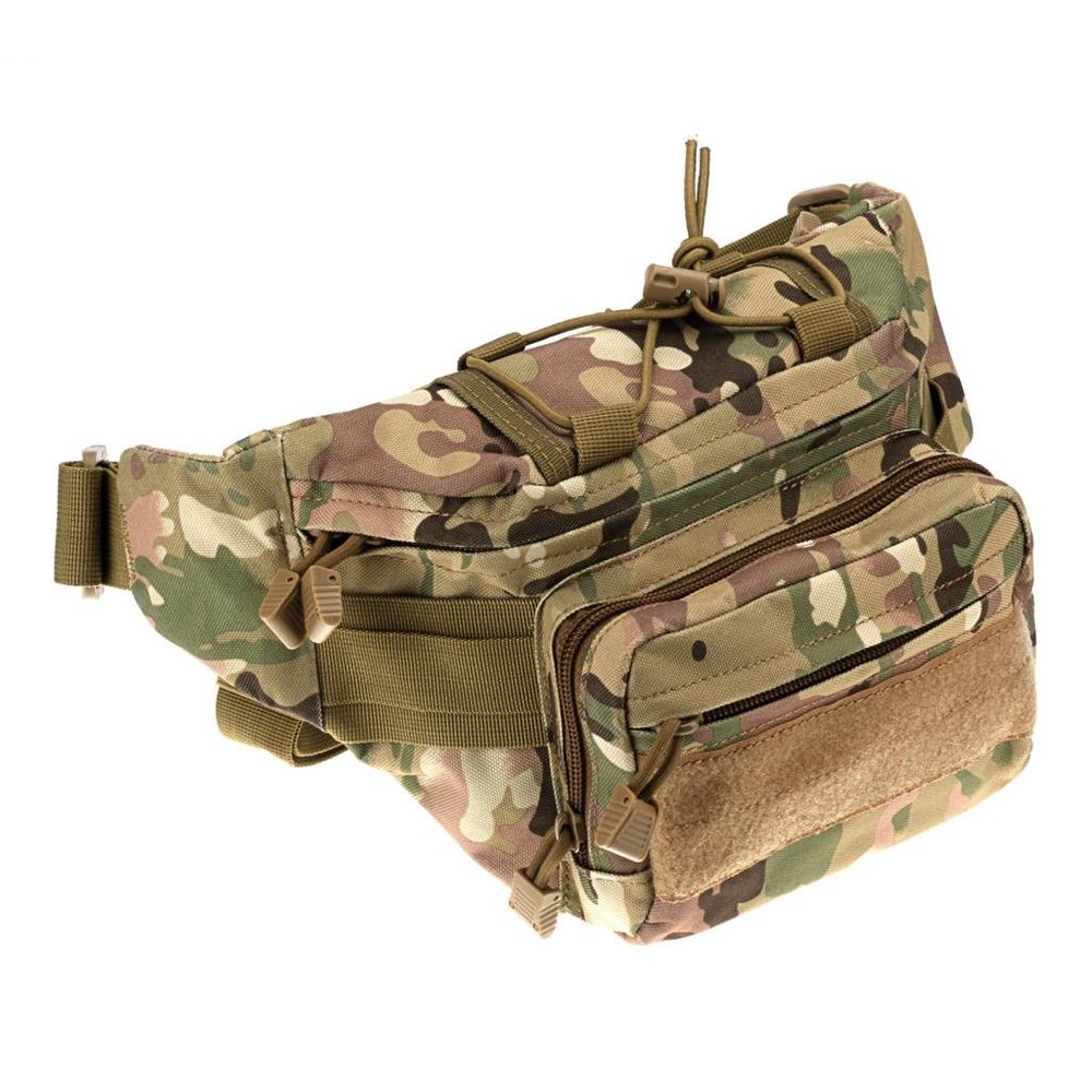 DLP Tactical MOLLE CCW Waist Bag CP Camo  Tactical EDC Fanny Pack with Concealed Carry Compartment  600D Nylon Belt Bag with Multiple Pockets Bungee Retention and MOLLE Attachment