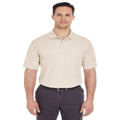 UltraClub 8210 Mens Cool & Dry Mesh Pique Polo Stone Small