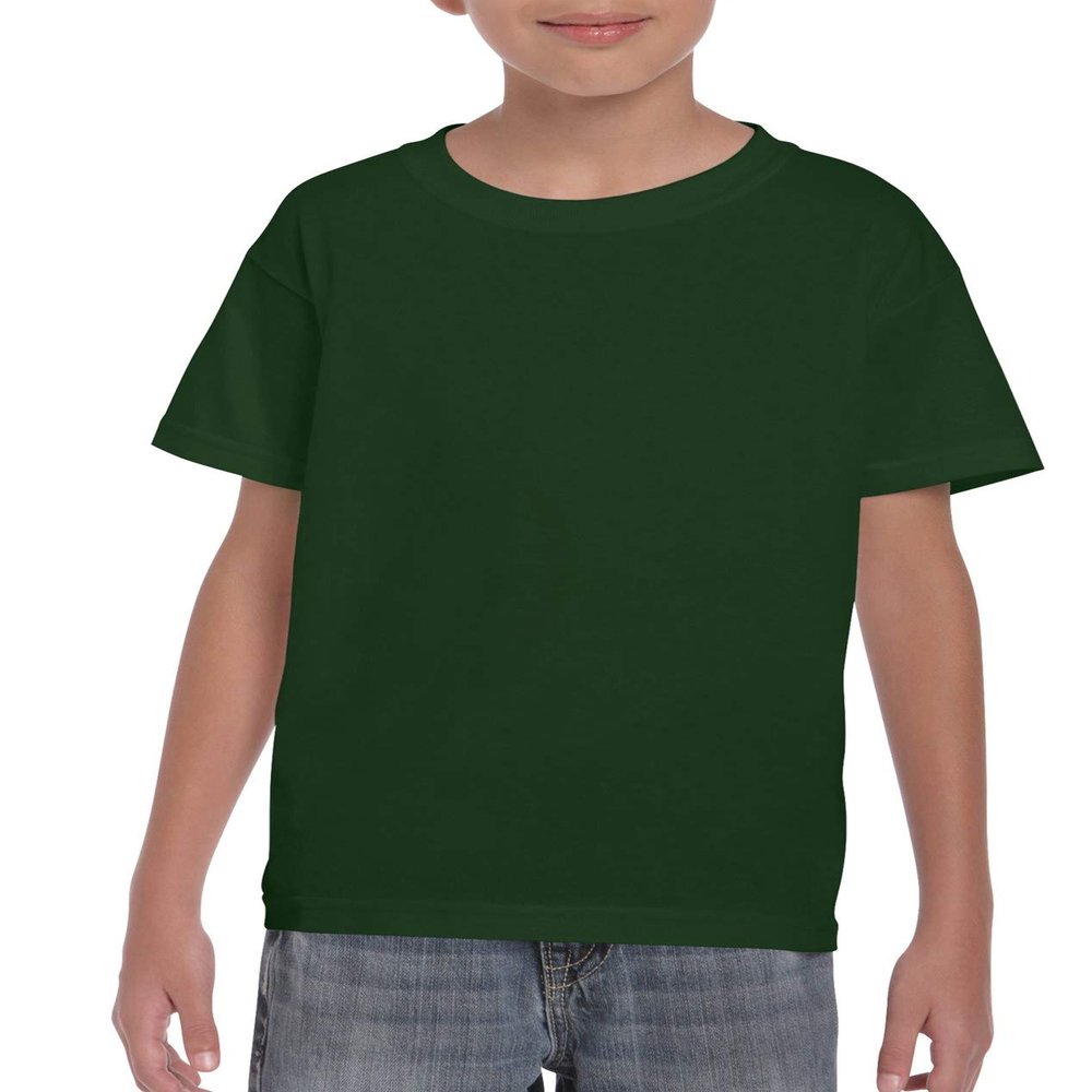 Fashion Gildan 8000B Youth Tee Forest Green X-Small