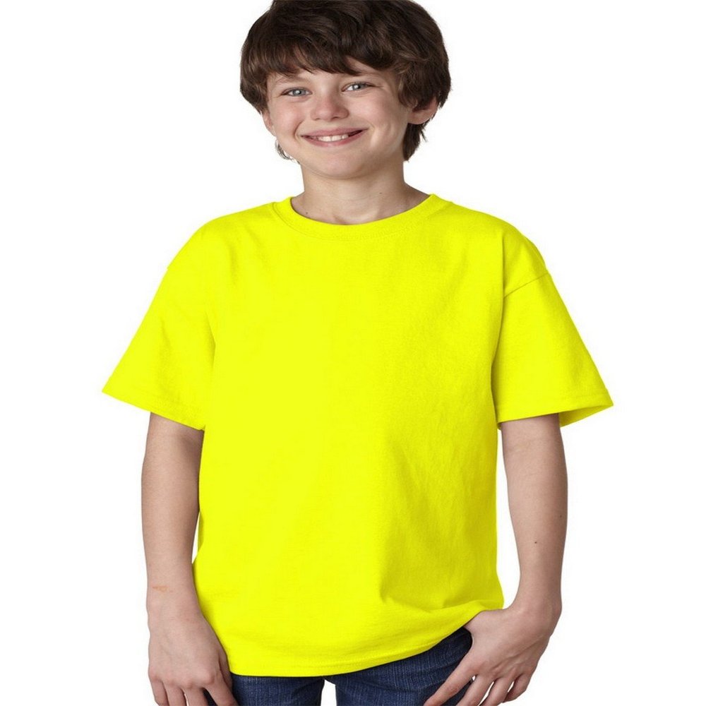 Fashion Gildan 2000B Youth T Shirt Safety Green Large