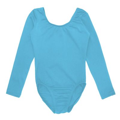 Sookie Active Basic Long Sleeve Leotard (LIGHT BLUE, Youth 6-8)