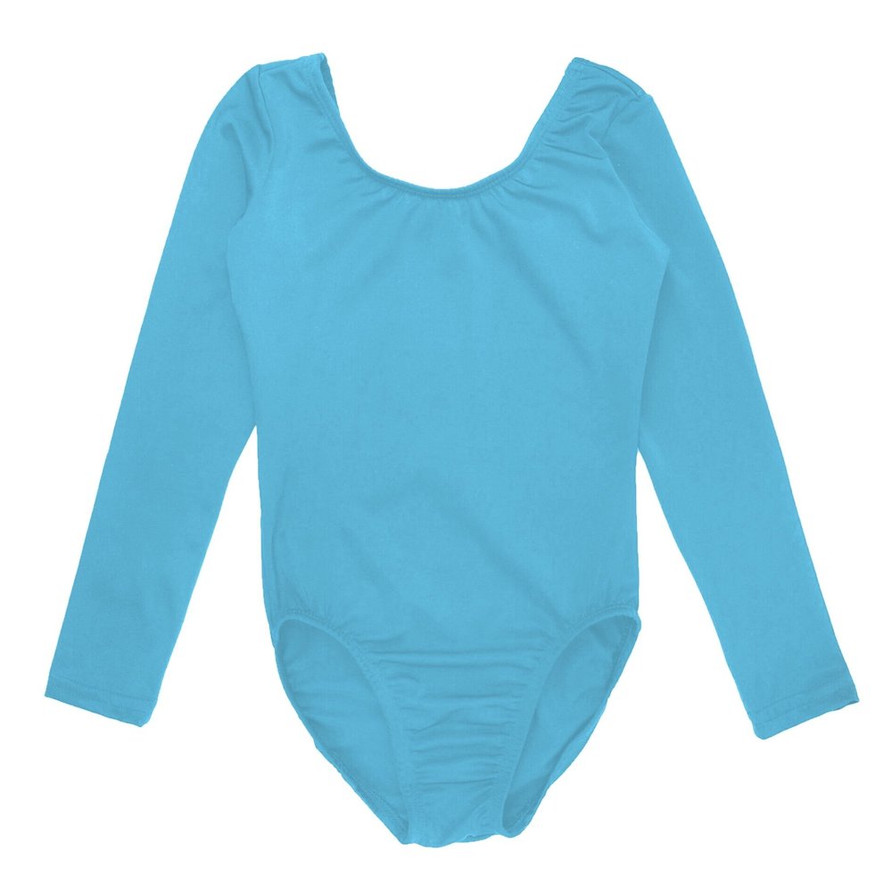 Sookie Active Basic Long Sleeve Leotard (LIGHT BLUE, Youth 6-8)