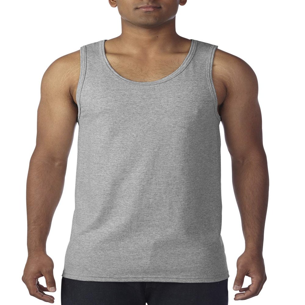 Fashion Gildan 5200 Heavy Adult Tank Top Sport Grey Large