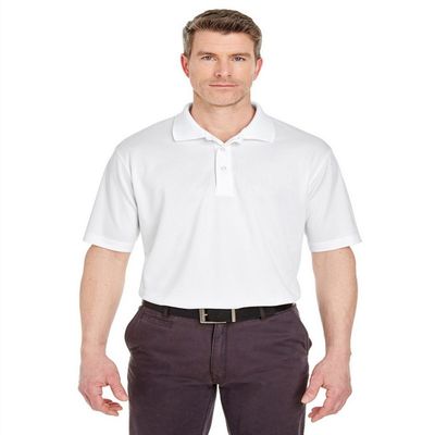 UltraClub 8405 Performance Polo Shirt White Small