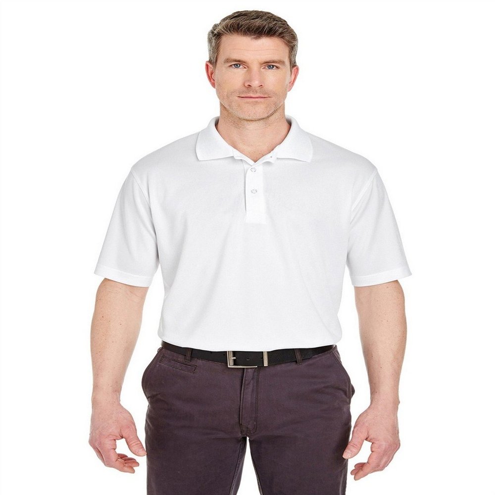 UltraClub 8405 Performance Polo Shirt White Small