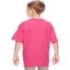 Fashion Gildan 5000B Youth 100% Cotton Tee Safety Pink X-Large view 4