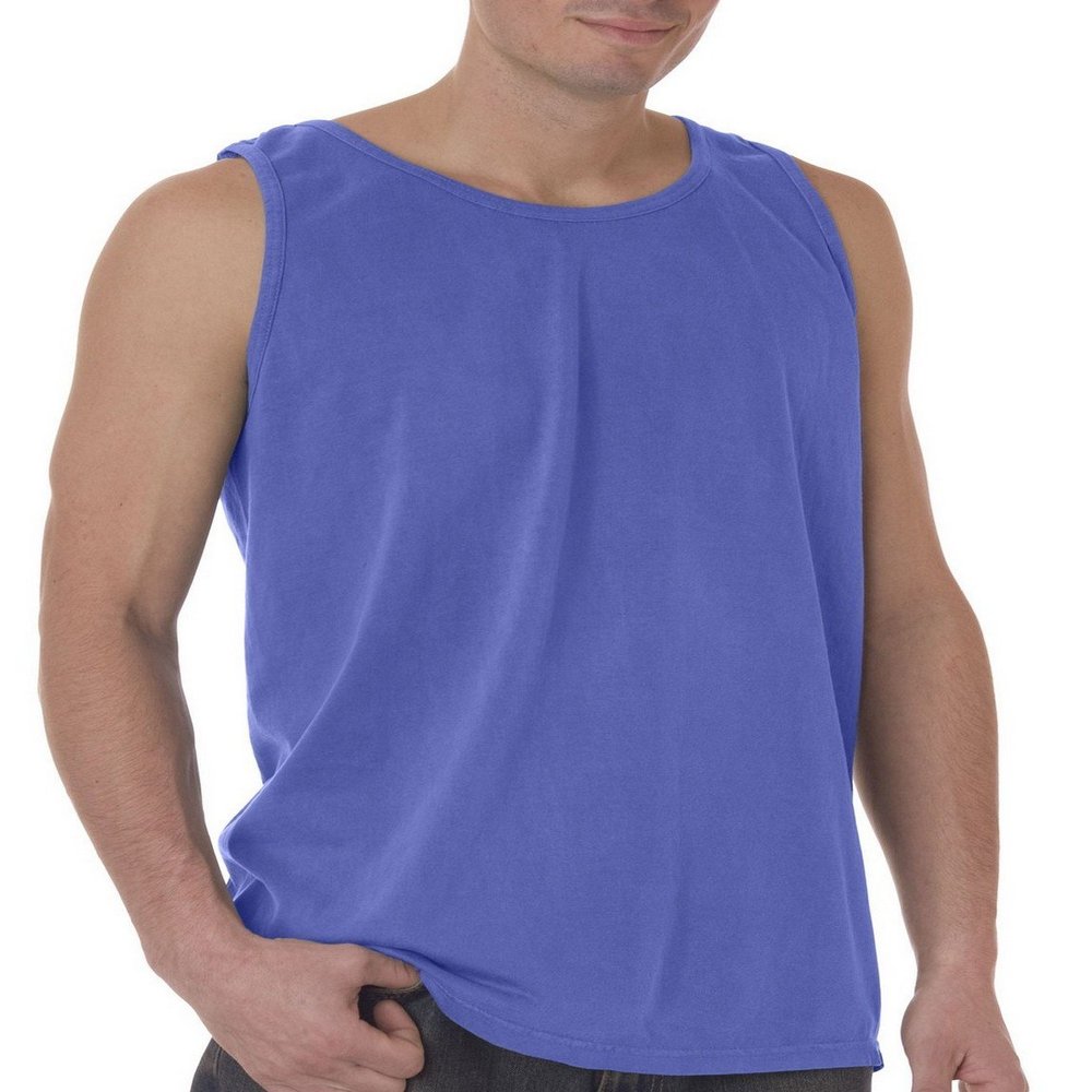 Comfort Colors Chouinard 9360 Adult Garment-Dyed Tank Top Flo Blue XXX-Large