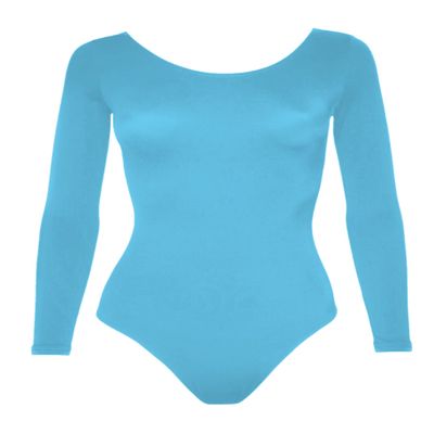 Sookie Active Basic Long Sleeve Leotard (LIGHT BLUE, Ladies Small)