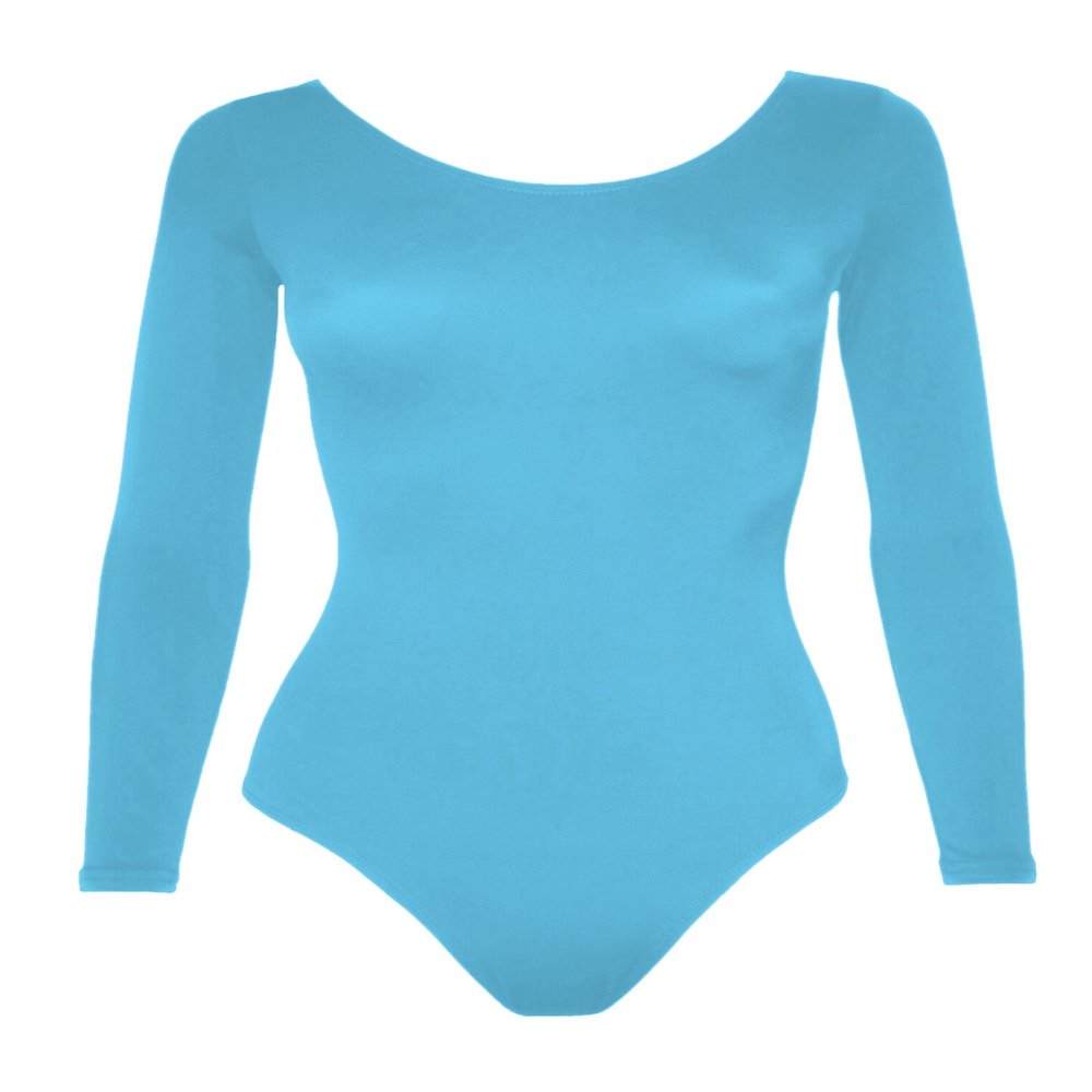 Sookie Active Basic Long Sleeve Leotard (LIGHT BLUE, Ladies Small)
