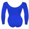 Sookie Active Basic Long Sleeve Leotard (ROYAL, Ladies X-Large) view 3