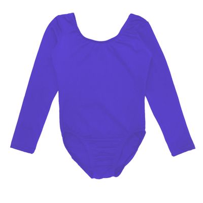 Sookie Active Basic Long Sleeve Leotard (LAVENDER, Youth 8-10)