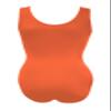 Sookie Active Basic Tank Leotard (ORANGE, Ladies 2X-Large) view 3