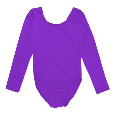 Sookie Active Basic Long Sleeve Leotard (AZURE, Youth 6-8)