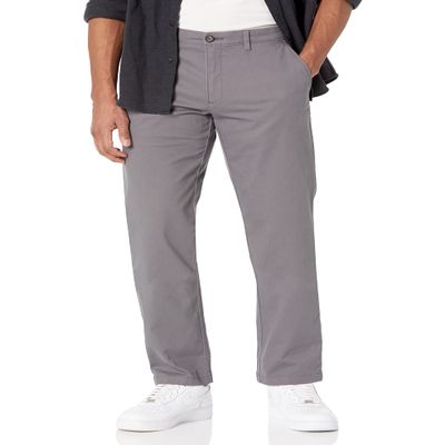 Amazon Essentials Mens Straight-Fit Casual Stretch Chino Pants, Charcoal, 35W x 30L