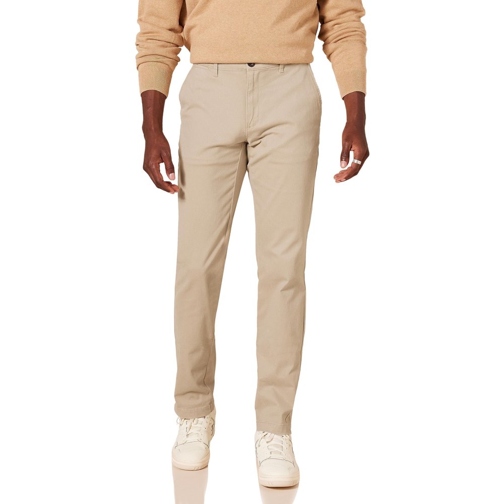 Amazon Essentials Men's Relaxed-Fit Casual Stretch, Khaki, 32W x 34L