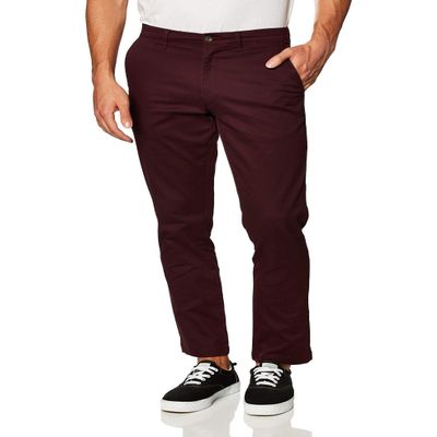 Amazon Essentials Men's Classic-Fit Casual Stretch Chino Pant, Burgundy, 31W x 28L