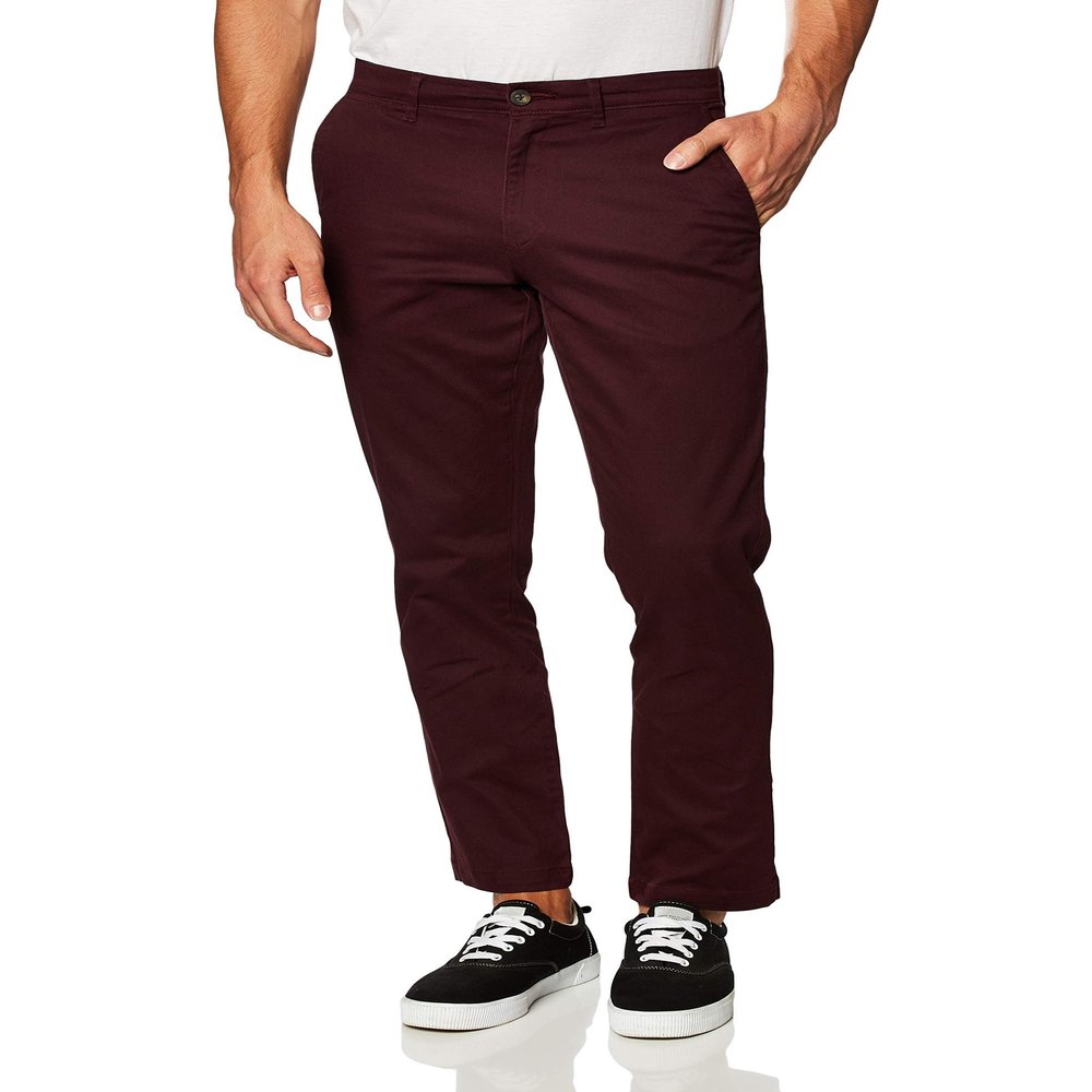 Amazon Essentials Men's Classic-Fit Casual Stretch Chino Pant, Burgundy, 31W x 28L