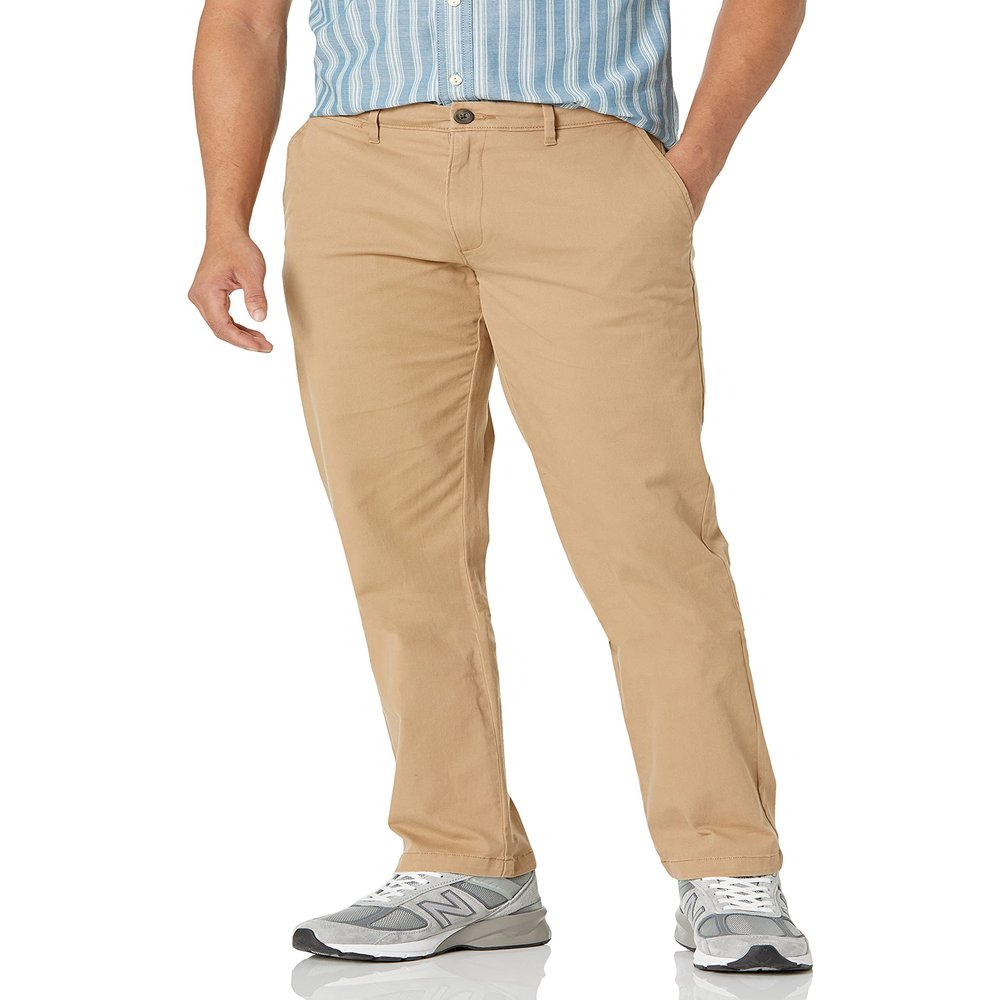 Amazon Essentials Mens Straight-Fit Casual Stretch Chino Pants, Mushroom Brown, 33W x 29L