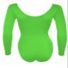 Sookie Active Basic Long Sleeve Leotard (LIME, Ladies 3X-Large) view 3