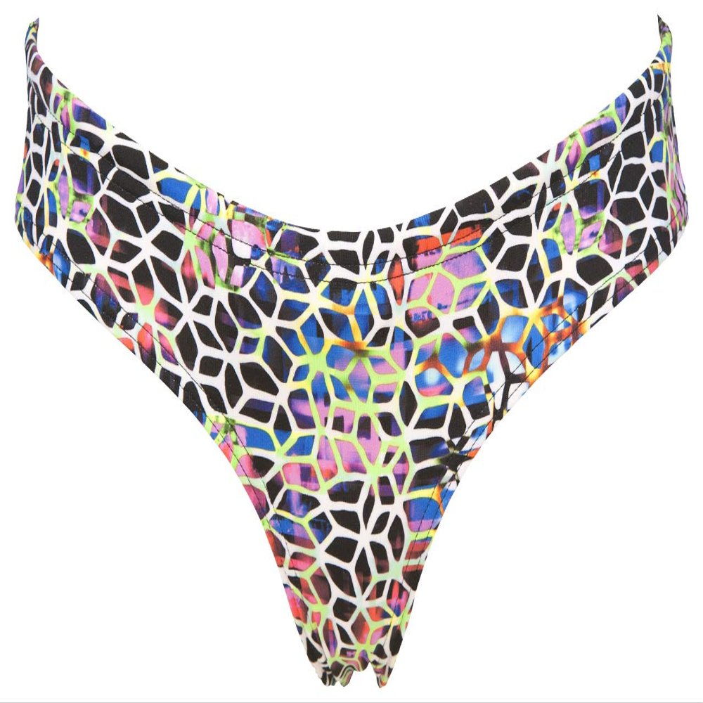 arena Rulebreaker UNIQUE Brief Bikini Bottoms Athletic Sport Swimsuit for Women, Mosaic, X-Small