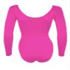 Sookie Active Basic Long Sleeve Leotard (HOT PINK, Ladies X-Large) view 3