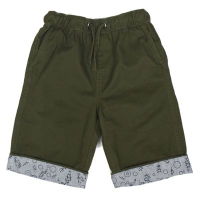 Bienzoe Cotton Casual Boy Shorts: Elastic Waist Bermuda - Kids Aged 4-13 Years Breathable Fit for Summer School Everyday Wear Green Size 8