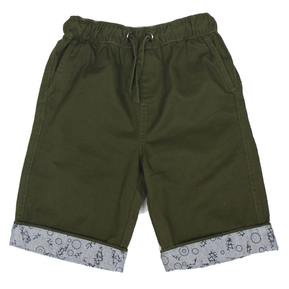 Bienzoe Cotton Casual Boy Shorts: Elastic Waist Bermuda - Kids Aged 4-13 Years Breathable Fit for Summer School Everyday Wear Green Size 8