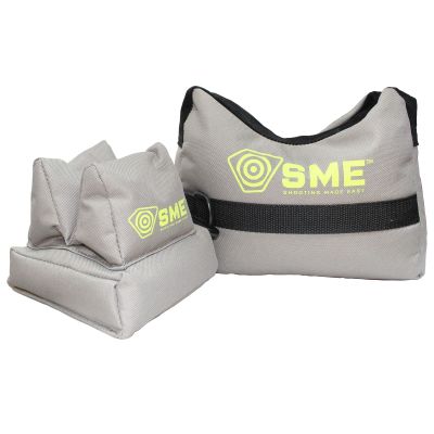 SME 2 Piece Shooting Bags | Durable Versatile Front & Rear Shooting Bags with Non-Slip Bottom & Suede Leather Topper | Filled