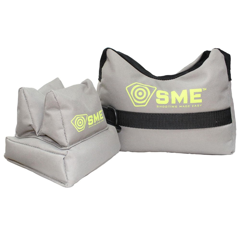SME 2 Piece Shooting Bags | Durable Versatile Front & Rear Shooting Bags with Non-Slip Bottom & Suede Leather Topper | Filled
