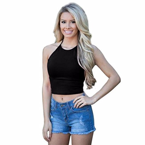 Summer Sexy Women Sleeveless Solid Velvet Crop Tops Black