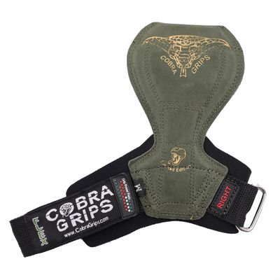 2018 Cobra Grips Flex Model Weight Lifting Gloves Heavy Duty Straps Alternative Power Lifting Hooks Best for Deadlifts with Padded Wrist Wrap Support Bodybuilding (Small, Green Leather)