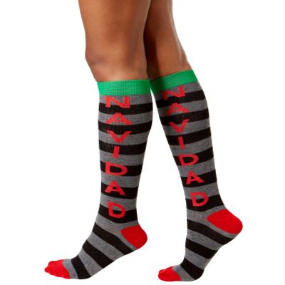 Charter Club Women's Navidad Striped Holiday Knee-High Socks