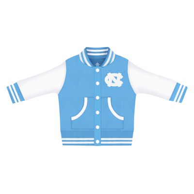 Creative Knitwear College Baby NCAA Officially Licensed Letterman Varsity Jacket - North Carolina Logo - Carolina Blue - 24 Months
