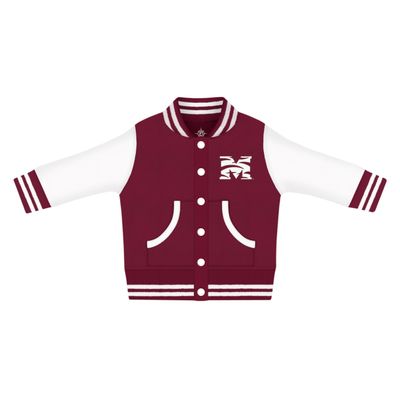 Creative Knitwear College Baby NCAA Officially Licensed Letterman Varsity Jacket - Morehouse Logo - Maroon - 2T